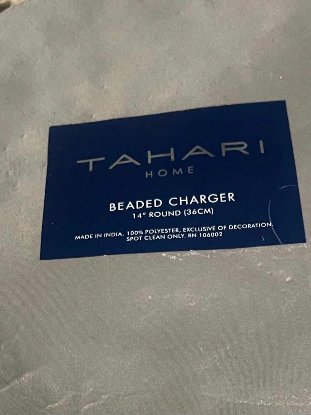 Tahari Home Beaded Charger/Placemats Set of 2-  coastal sea coral !  Brand New!